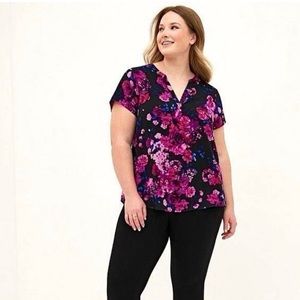 Floral short sleeve blouse